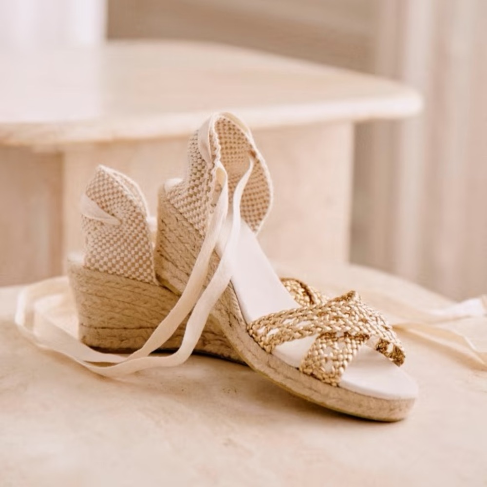 Sezane Ilda Espadrilles in Braided Gold